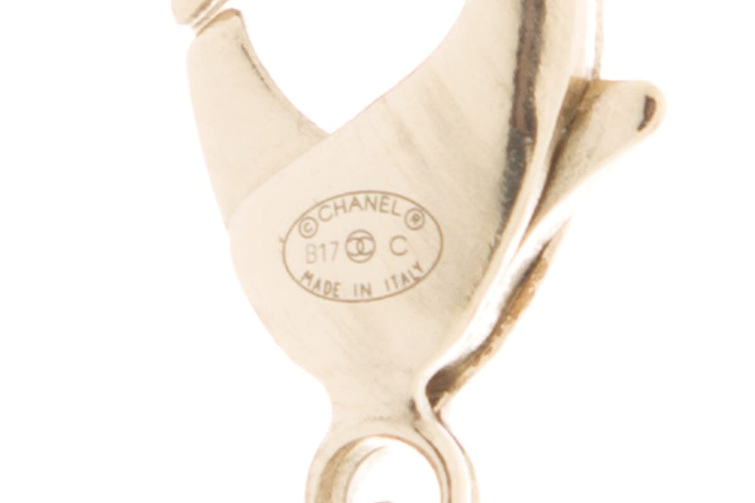 Chanel 2017 Cuba Logo Hoop Gold Necklace