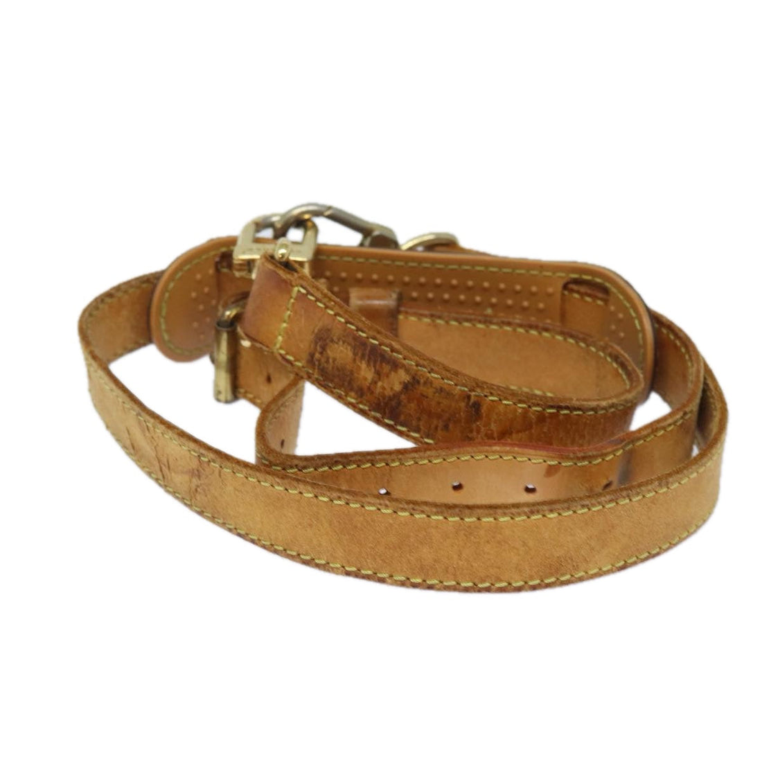 LOUIS VUITTON Adjustable Shoulder Strap Leather 44.1"-47.2" Beige Auth 80226