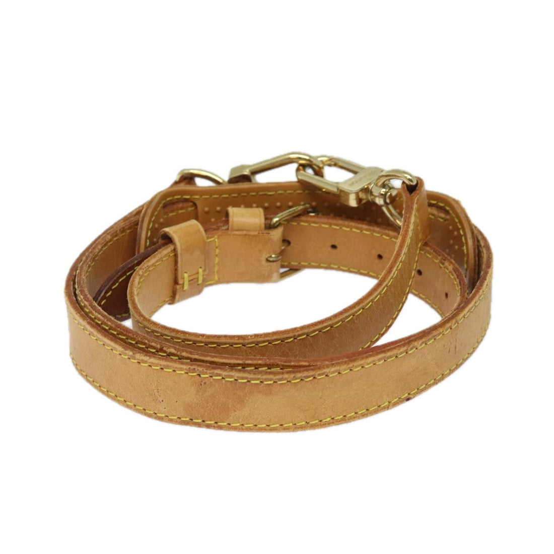 LOUIS VUITTON Adjustable Shoulder Strap Leather 44.1"-47.2" Beige Auth 80249