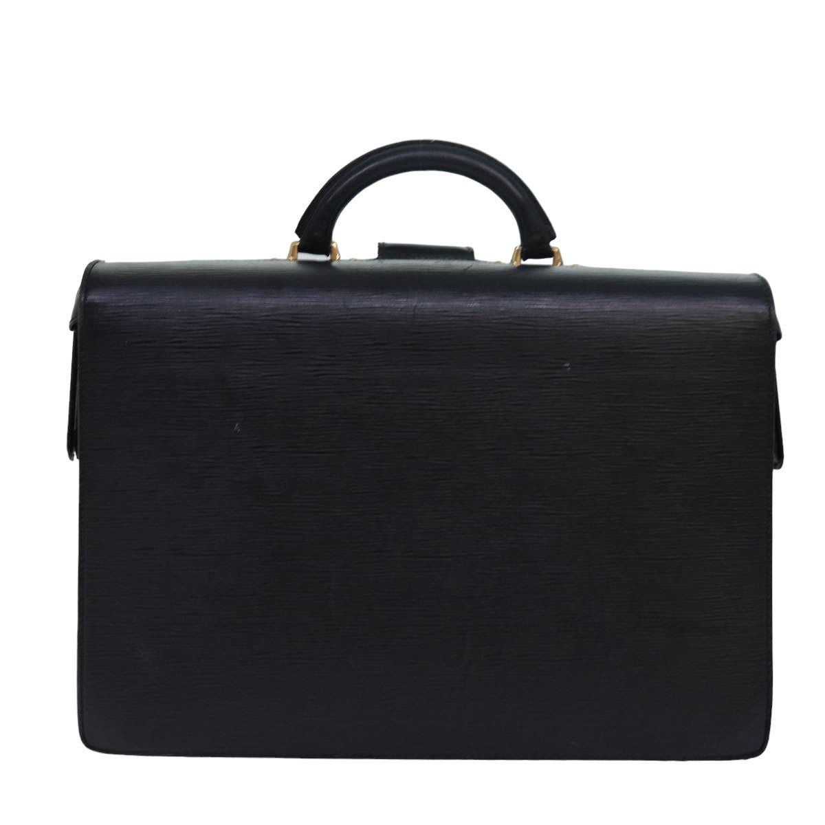 LOUIS VUITTON Epi Serviette Fermoir Business Bag Black M54352 LV Auth 80273