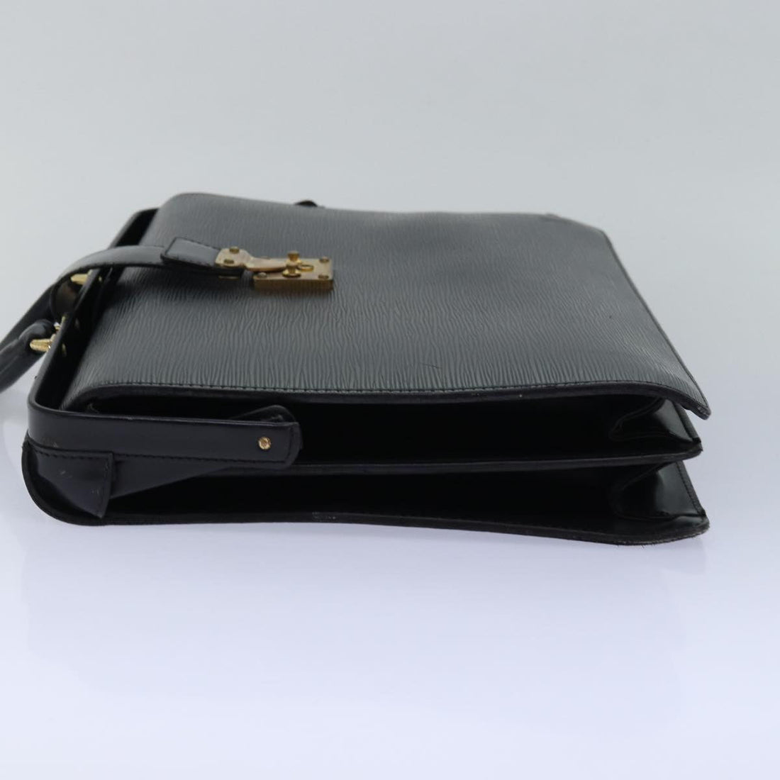 LOUIS VUITTON Epi Serviette Fermoir Business Bag Black M54352 LV Auth 80273