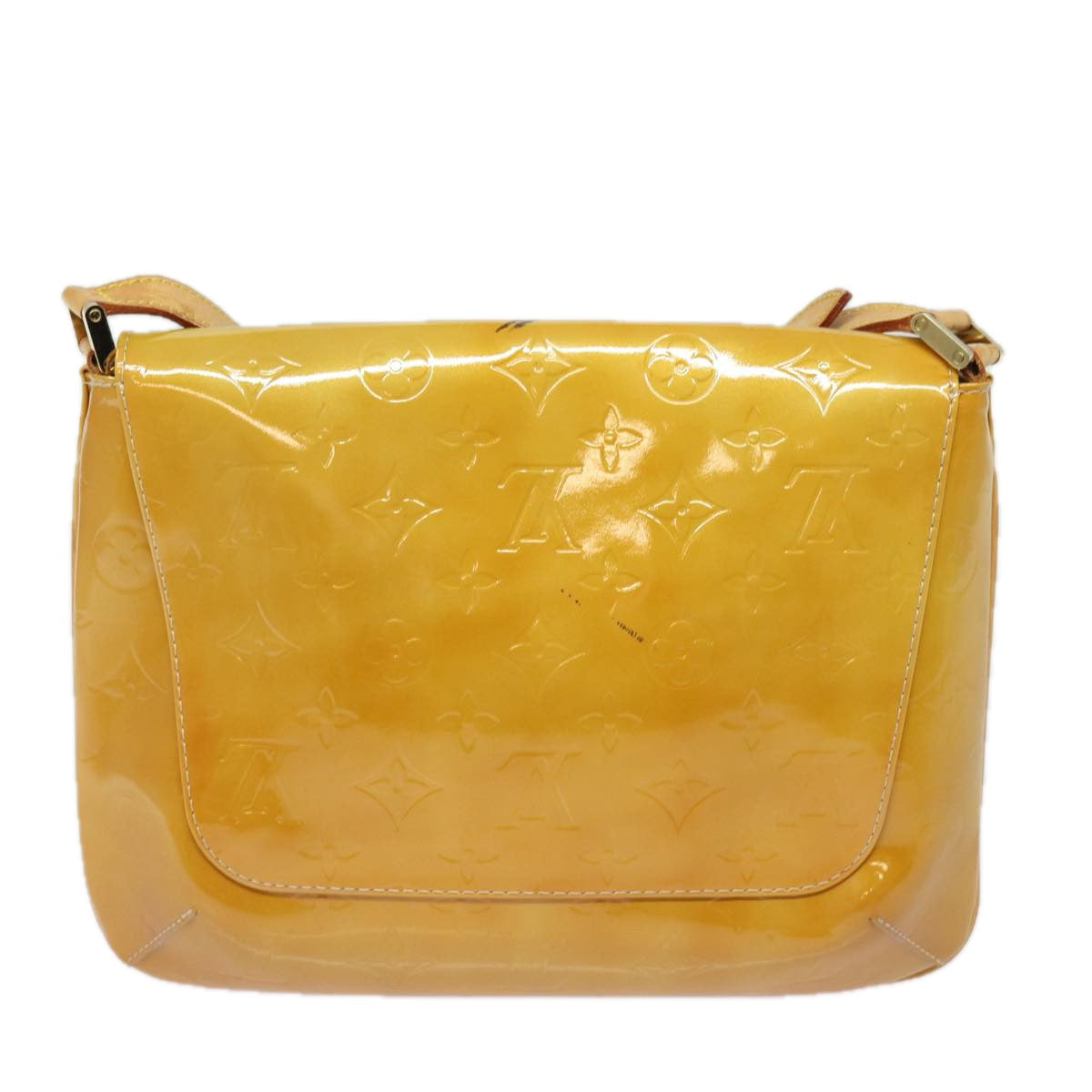 LOUIS VUITTON Monogram Vernis Thompson Street Bag Beige M91301 LV Auth 80343