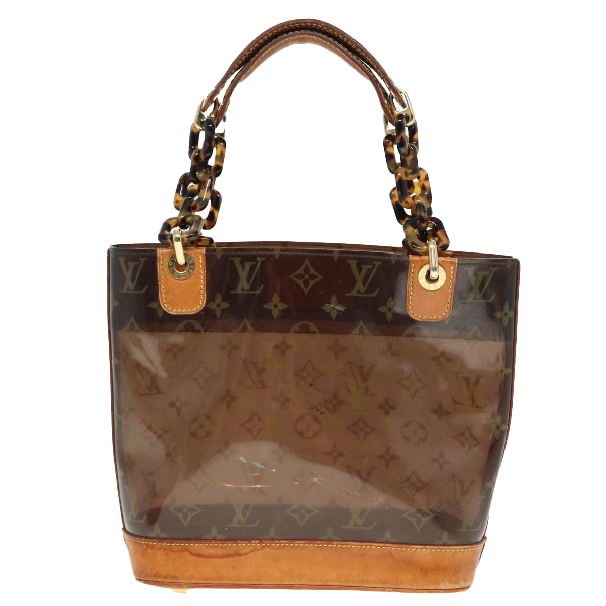 LOUIS VUITTON Monogram Vinyl Cabas Amble PM Tote Bag Brown LV Auth 80349