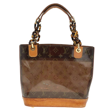 LOUIS VUITTON Monogram Vinyl Cabas Amble PM Tote Bag Brown LV Auth 80349