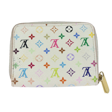 LOUIS VUITTON Monogram Multicolor Zippy Coin Purse White M93741 LV Auth 80435