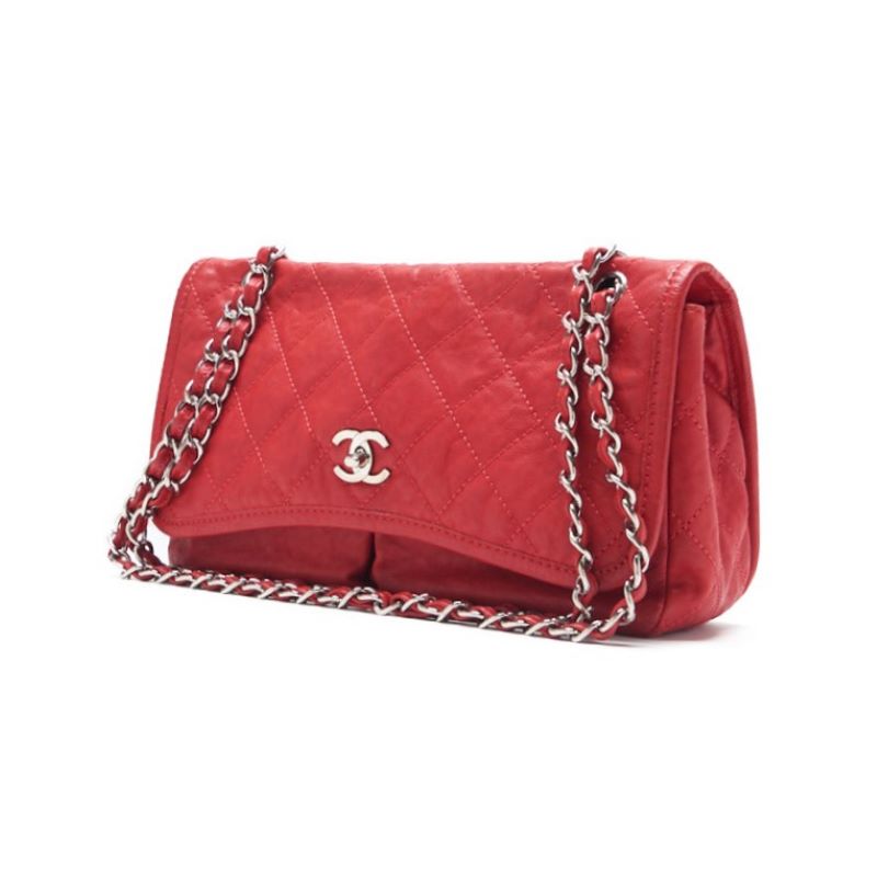 CHANEL/CHANEL Matrasse Turn-Lock Chain Shoulder  S Red (Silver )  Shoulder Bag Lady Shoulder Bag Hybrid ? Ship? Dutch Shark Online