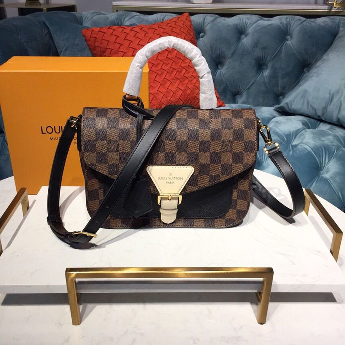LV Beaumarchais Damier Ebtlme Black For Womtlm, WoHandbag, Shoulder And Crossbody Bags 9.8in/25cm LV N40146