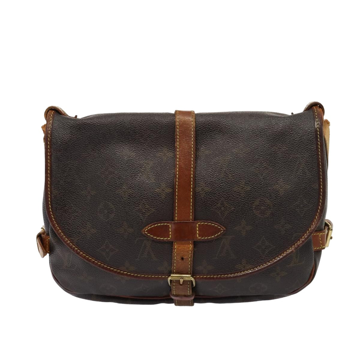 LOUIS VUITTON Monogram Saumur 30 Shoulder Bag M42256 LV Auth 80523