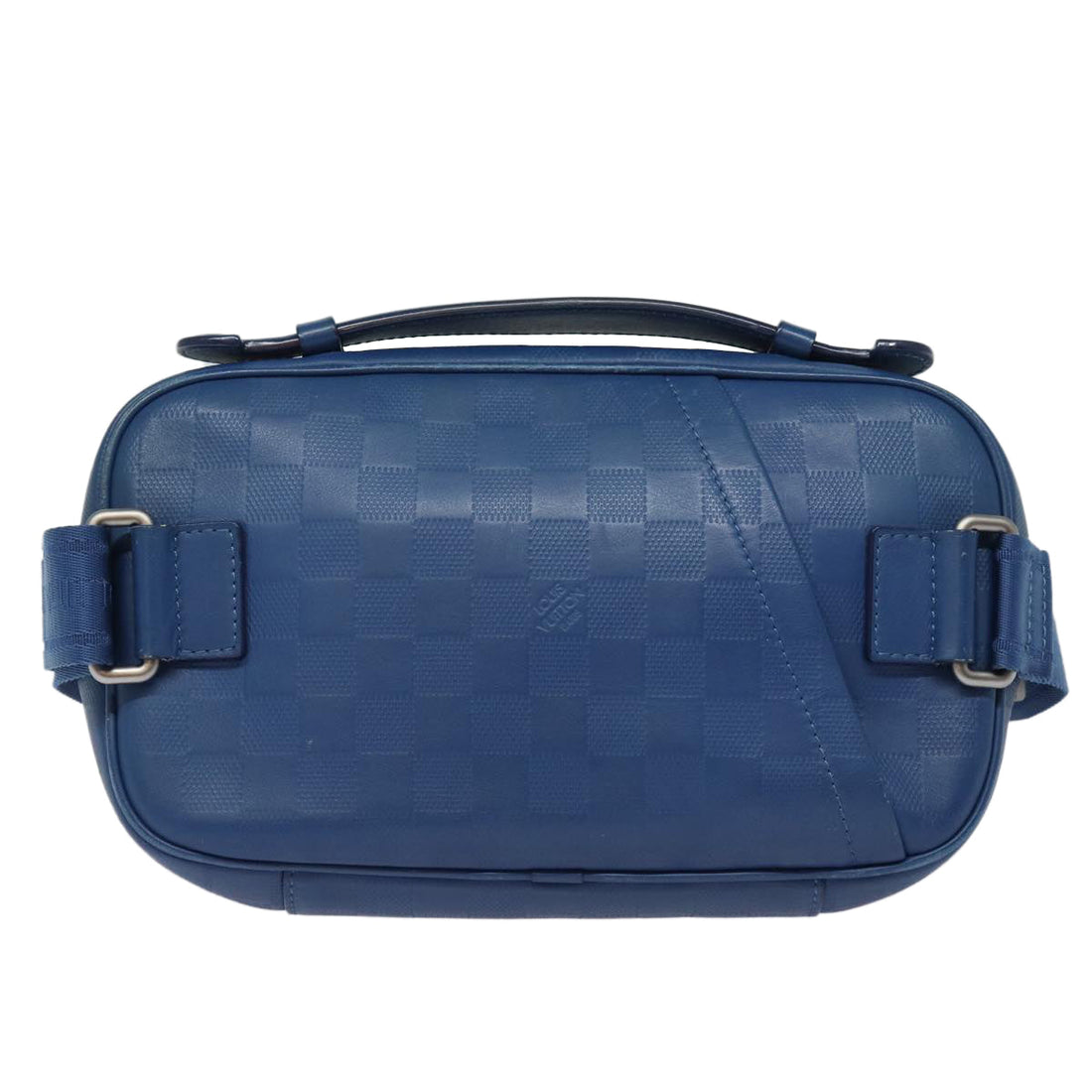 LOUIS VUITTON Damier Infini Ambreil Shoulder Bag Leather Blue N41354 LV 80596