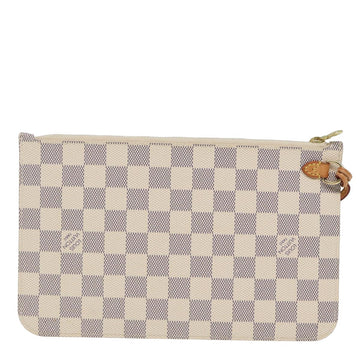 LOUIS VUITTON Damier Azur Neverfull MM Pouch Pouch LV Auth 80805