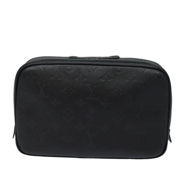 LOUIS VUITTON Monogram Shadow Trousse Toilette GM Bag Black M68589 Auth 80917A