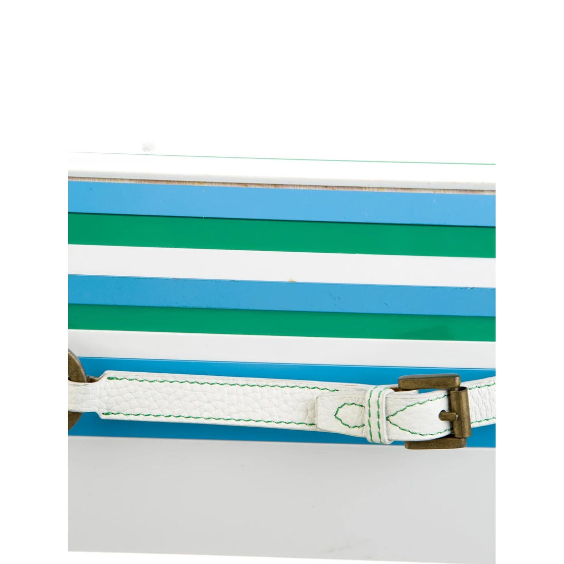 Luella White Blue & Green Acrylic Crossbody w Antique Gold