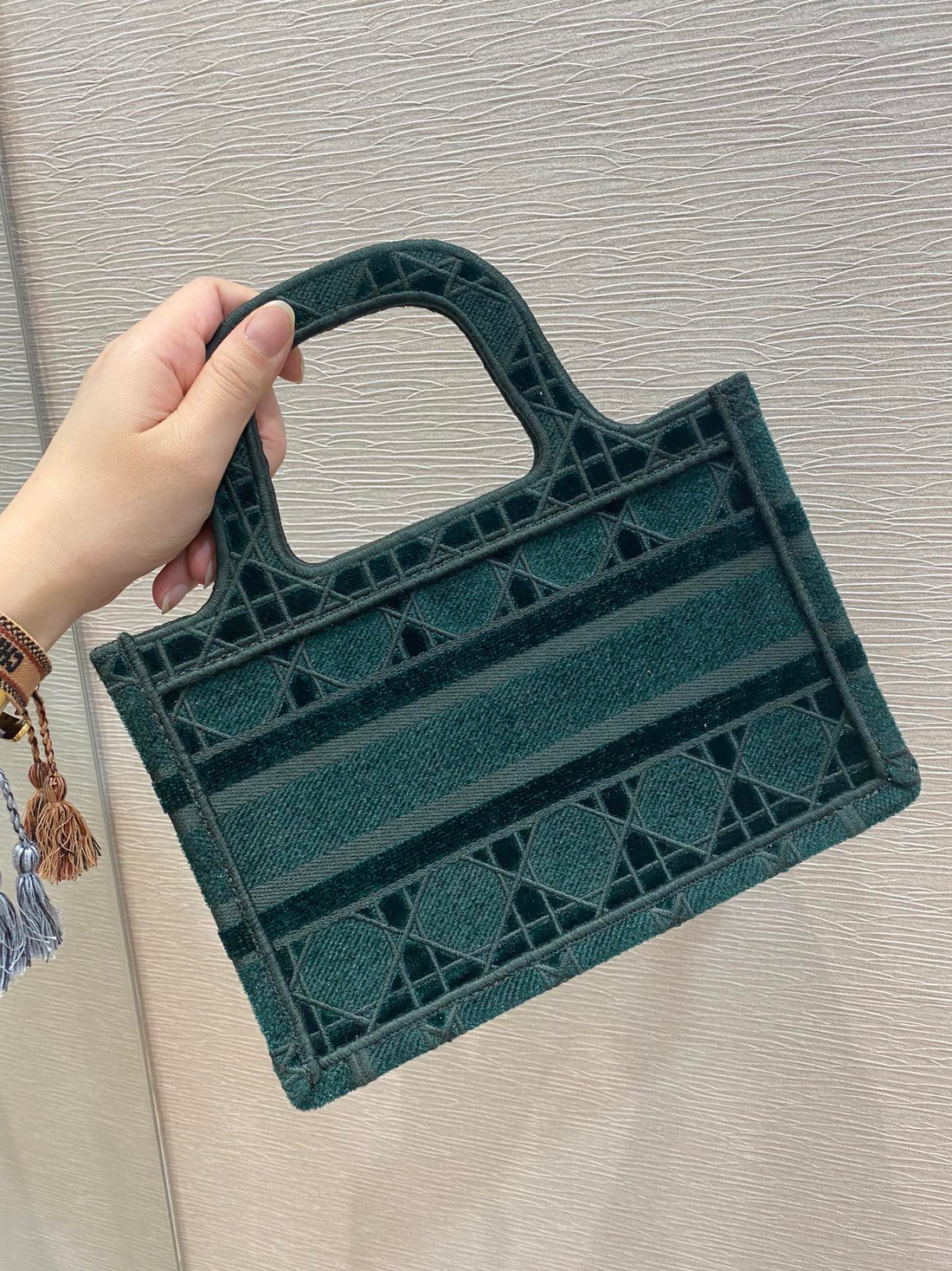 DI Mini Book Tote Oblique Blue Canvas For Womtlm 23cm/9in CD