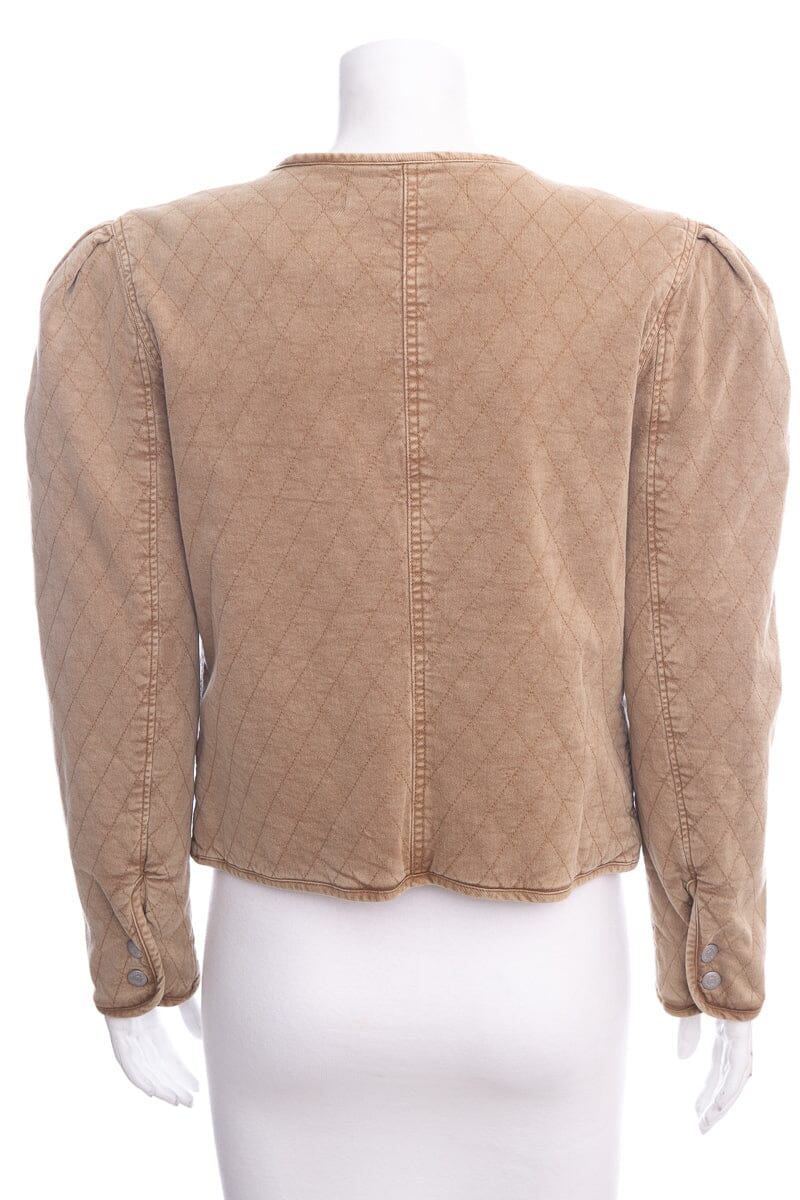 Veronica Beard Taupe Denim Quilted Jacket SZ L