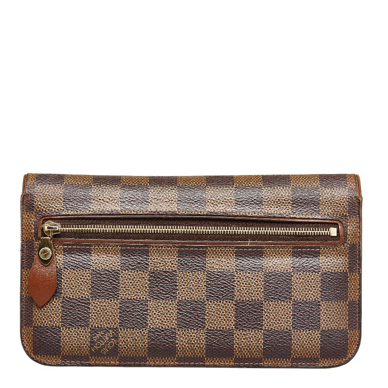 Louis Vuitton Damier Portefolio Ascot Long Wallet N63171 Eve Brown PVC  Louis Vuitton