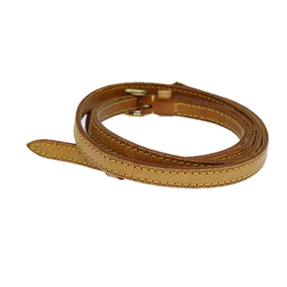 LOUIS VUITTON Adjustable Shoulder Strap Leather 39.4"-46.5" Beige Auth 81025