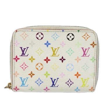 LOUIS VUITTON Monogram Multicolor Zippy Coin Purse White M93741 LV Auth 81226