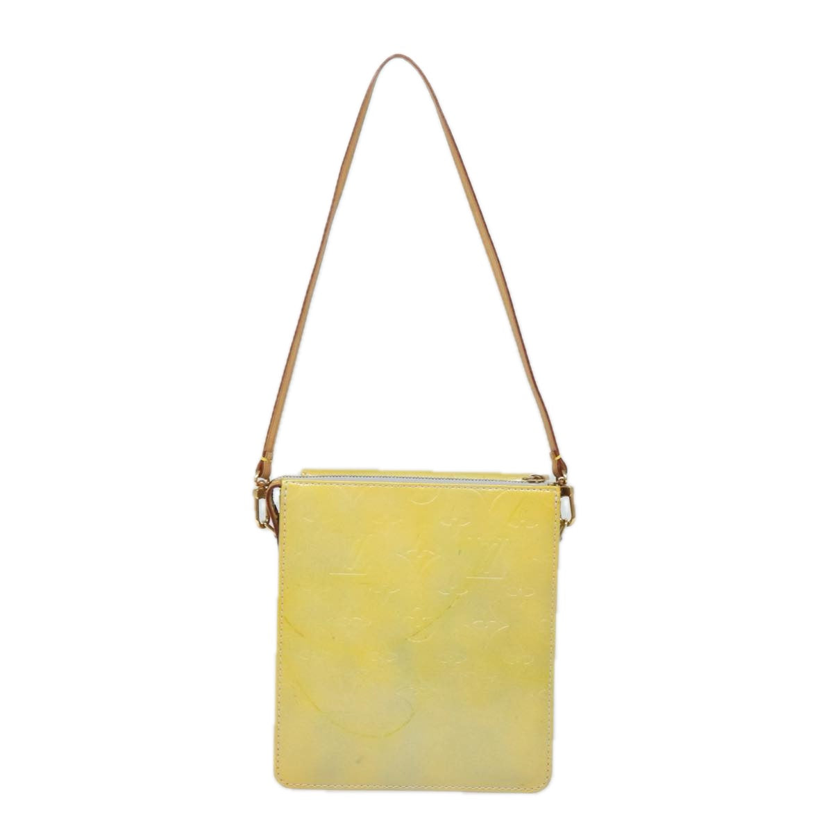 LOUIS VUITTON Monogram Vernis Motto Accessory Pouch Gris M91030 LV Auth 81270