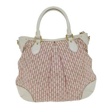 LOUIS VUITTON Mini Lin Croisette Marina PM Bag Pink White M95495 LV Auth 81435