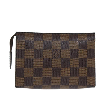 LOUIS VUITTON Damier Ebene Poche Toilette 15 Pouch N47548 LV Auth 81480