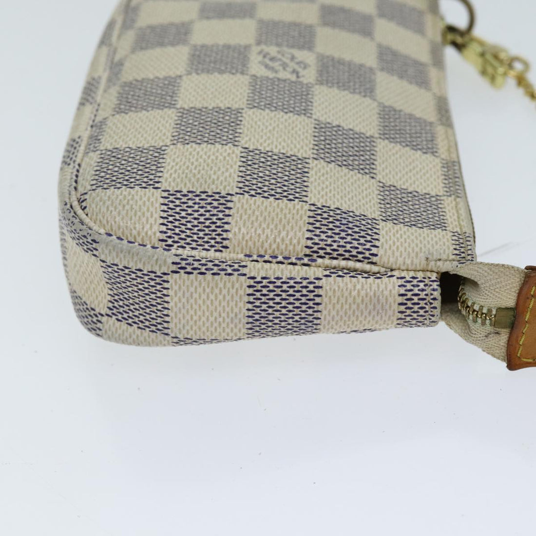 LOUIS VUITTON Damier Azur Mini Pochette Accessoires Pouch N63005 LV Auth 81483