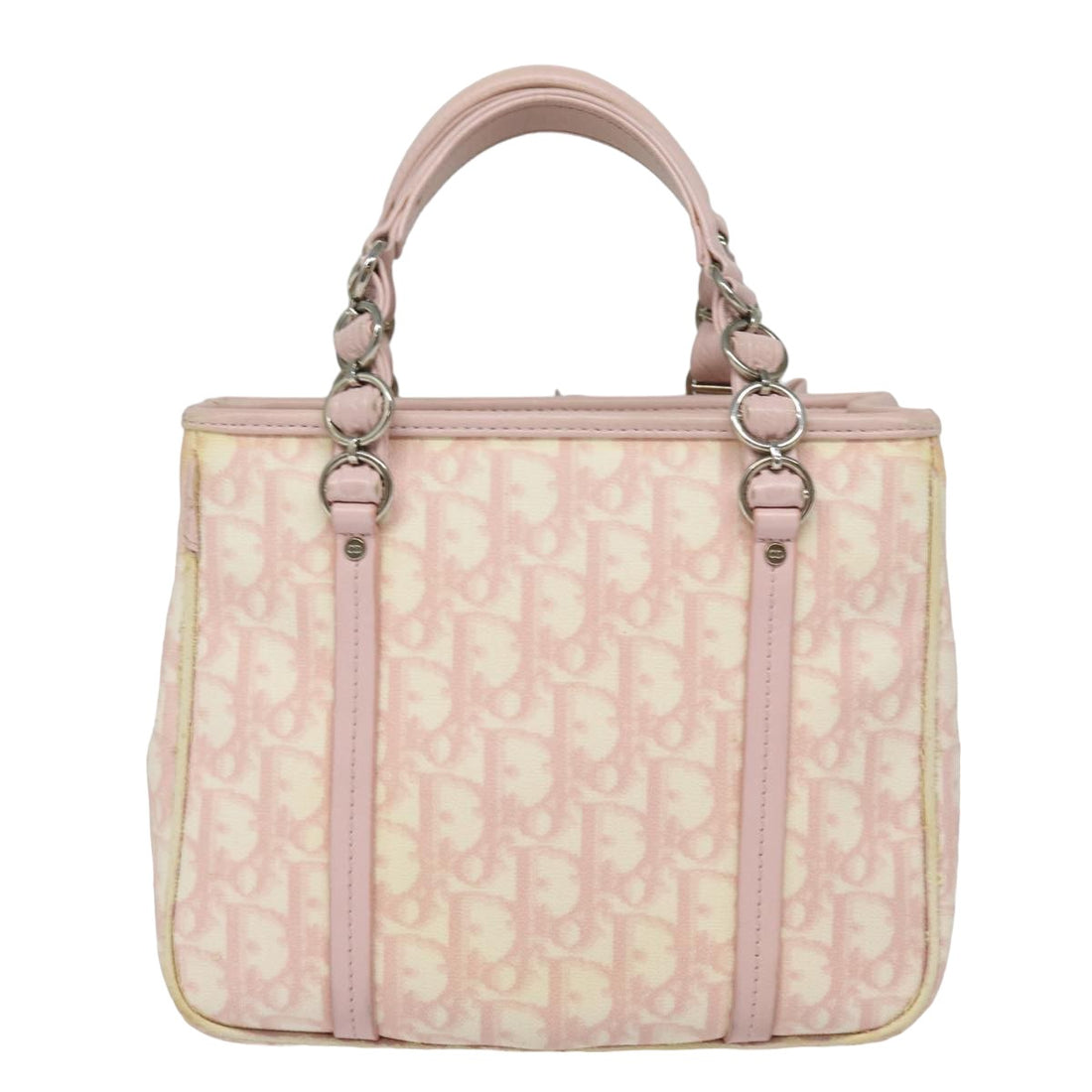 CHRISTIAN DIOR Trotter Romantic Hand Bag PVC Pink Auth 82146