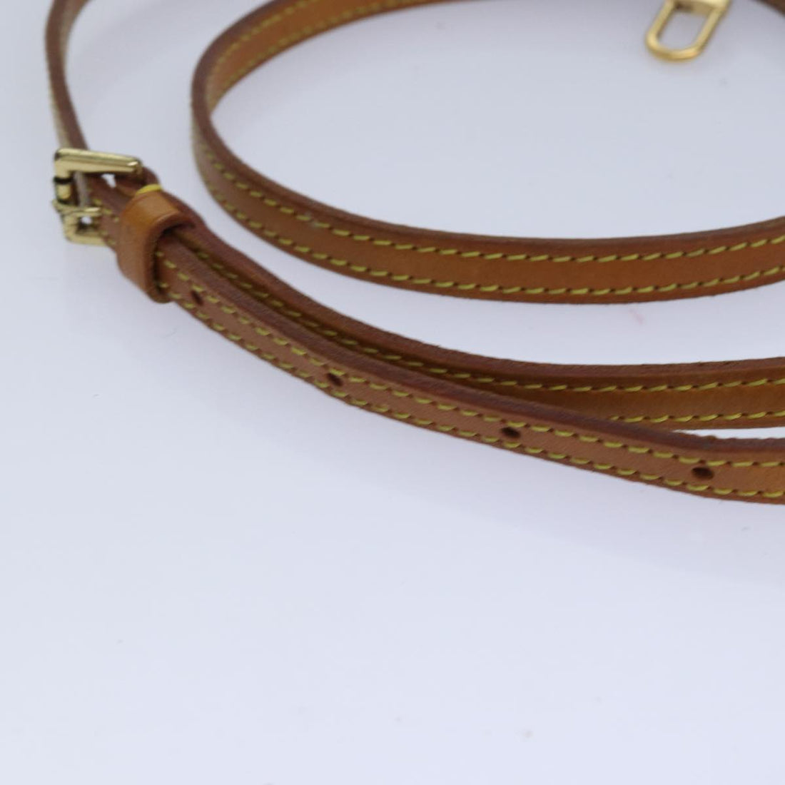 LOUIS VUITTON Adjustable Shoulder Strap Leather 37.4"-44.5" Beige Auth 82237