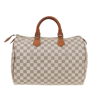 LOUIS VUITTON Damier Azur Speedy 35 Hand Bag N41535 LV Auth 82321
