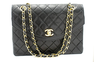CHANEL Vintage Half Moon Chain Shoulder Bag Single Flap Quilted