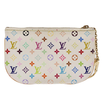 LOUIS VUITTON Monogram Multicolor Pochette MM Pouch White M60028 LV Auth 82595