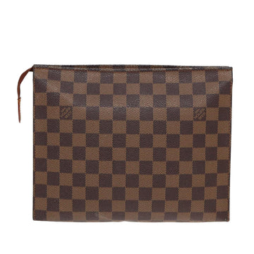 LOUIS VUITTON Damier Ebene Poche Toilette 26 Pouch N47543 LV Auth 82616
