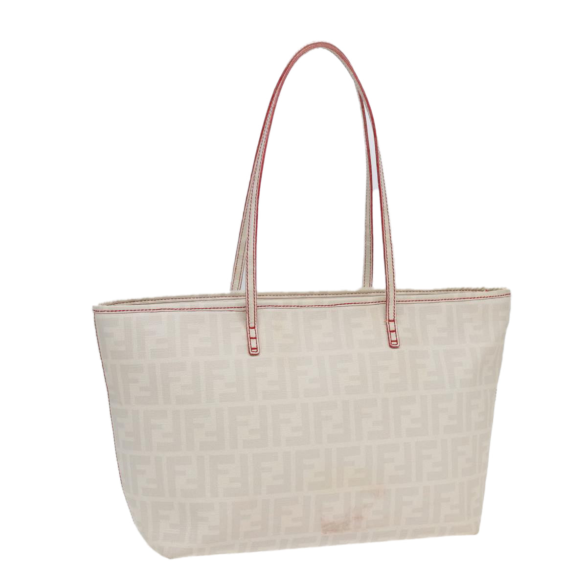FENDI Zucca Canvas Tote Bag White Auth 82686