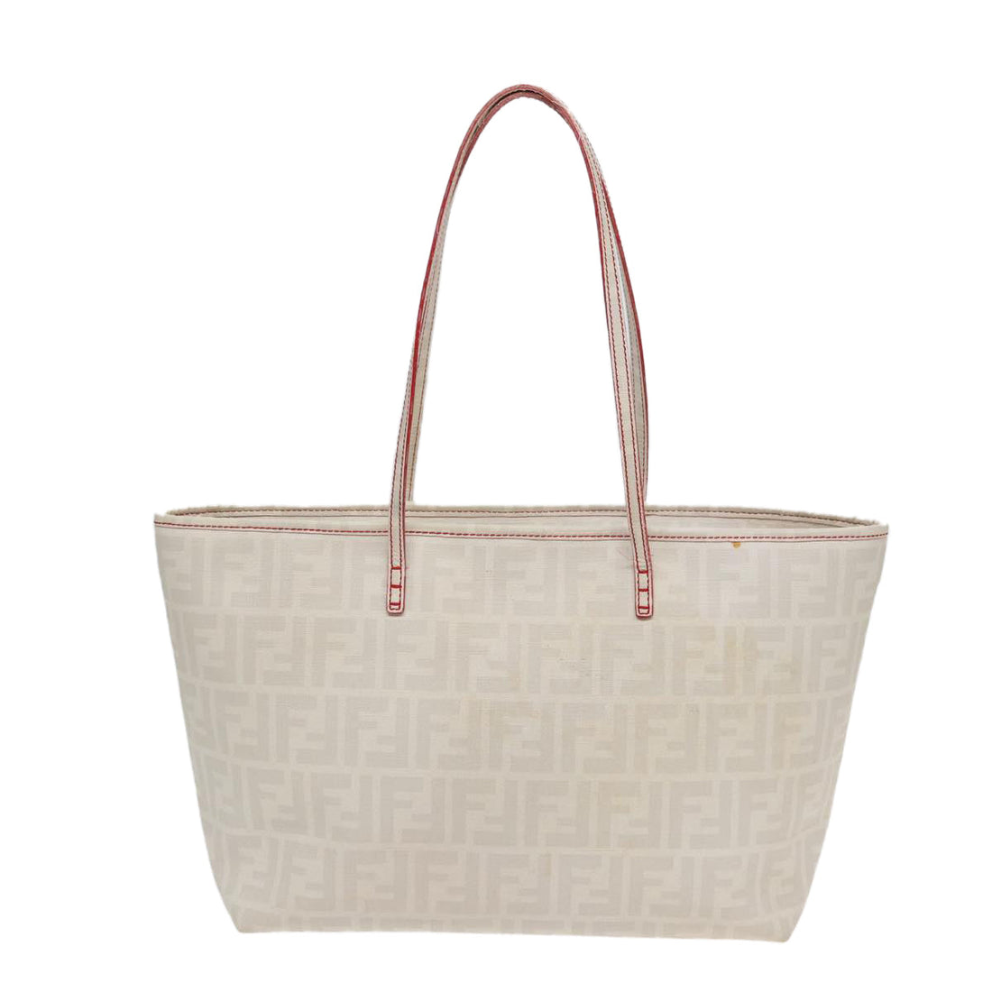FENDI Zucca Canvas Tote Bag White Auth 82686