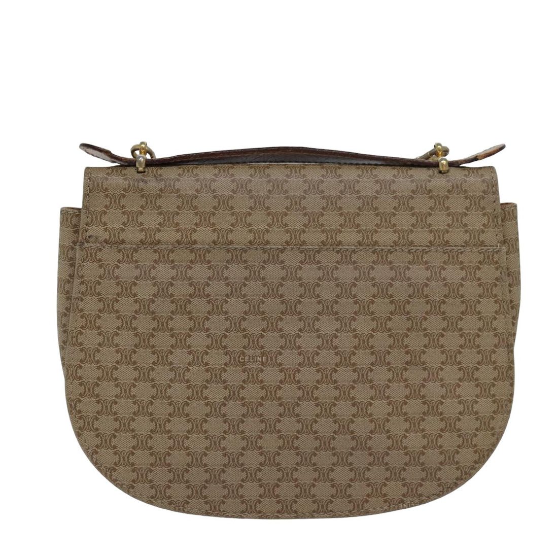 CELINE Macadam Canvas Hand Bag 2way Beige Auth 82688