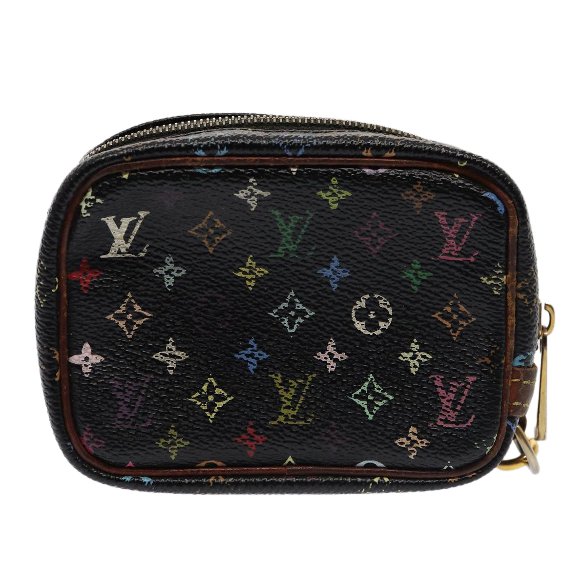 LOUIS VUITTON Monogram Multicolor Trousse Wapity Pouch Black M58034 Auth 82718