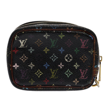 LOUIS VUITTON Monogram Multicolor Trousse Wapity Pouch Black M58034 Auth 82718