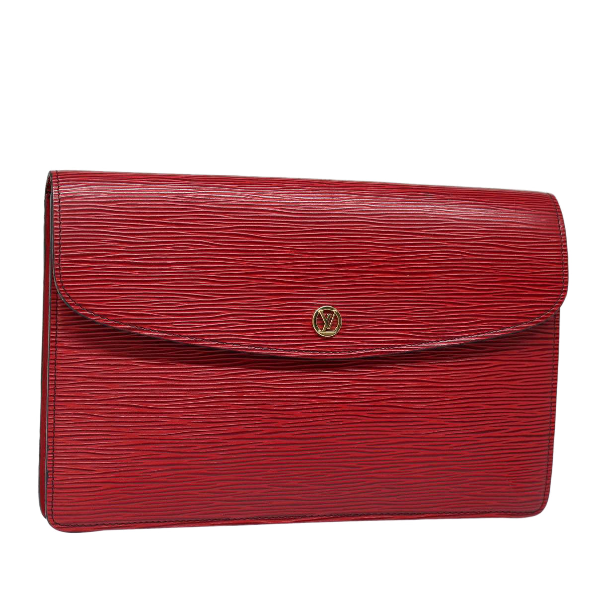 LOUIS VUITTON Epi Montaigne 27 Clutch Bag Red M52657 LV Auth 82749