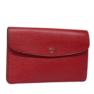 LOUIS VUITTON Epi Montaigne 27 Clutch Bag Red M52657 LV Auth 82749