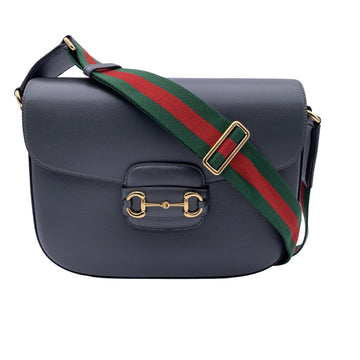 GUCCI Grey Leather Horsebit 1955 Unisex Box Shoulder Bag
