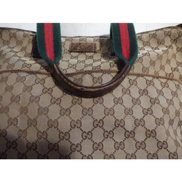 Gucci Vintage Pursesdesigner Purses Shades Of Brown Canvasleather And Redgreen Striped Straps1 Tote