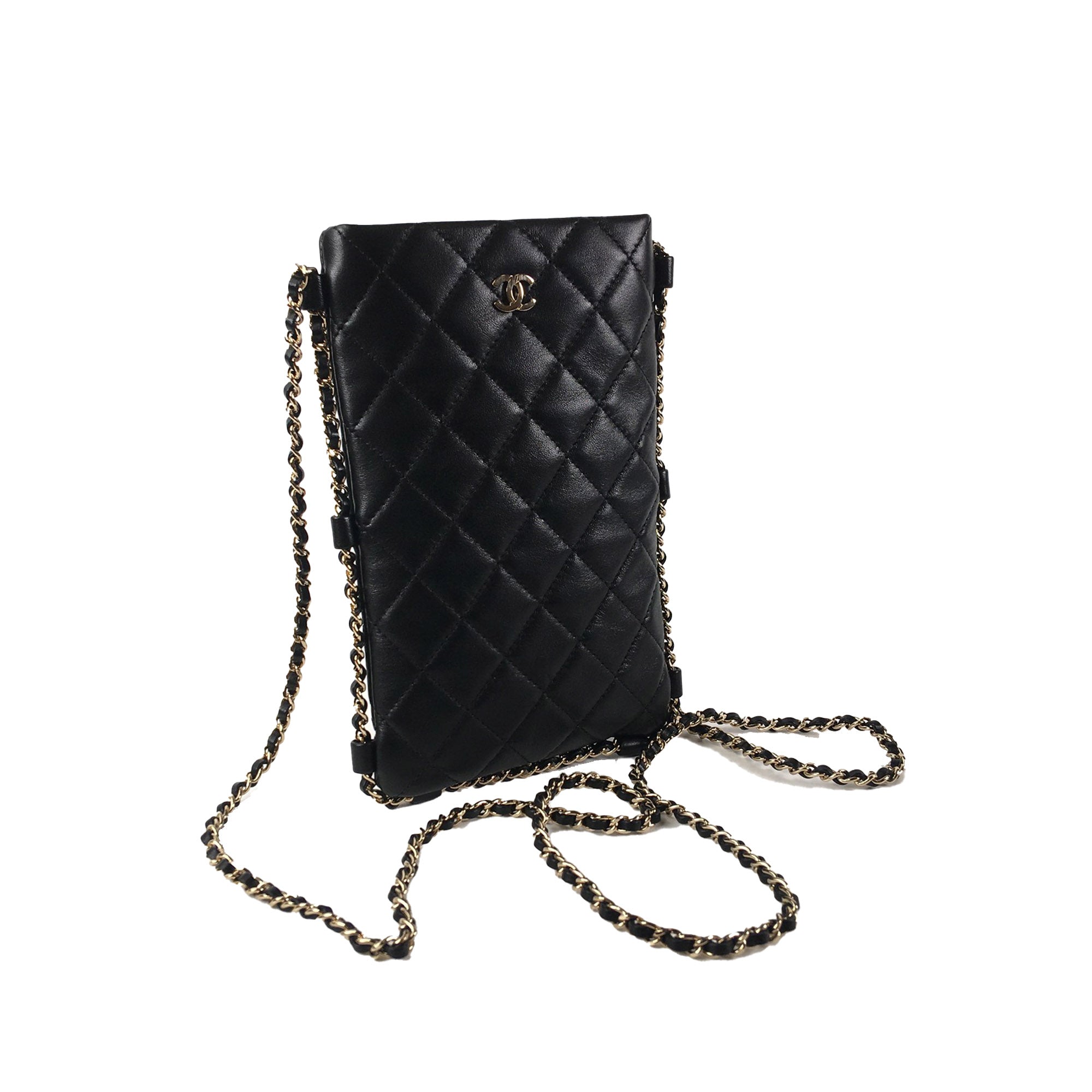 Chanel Lambskin Chain Around Phone Holder Crossbody Crossbody Bag