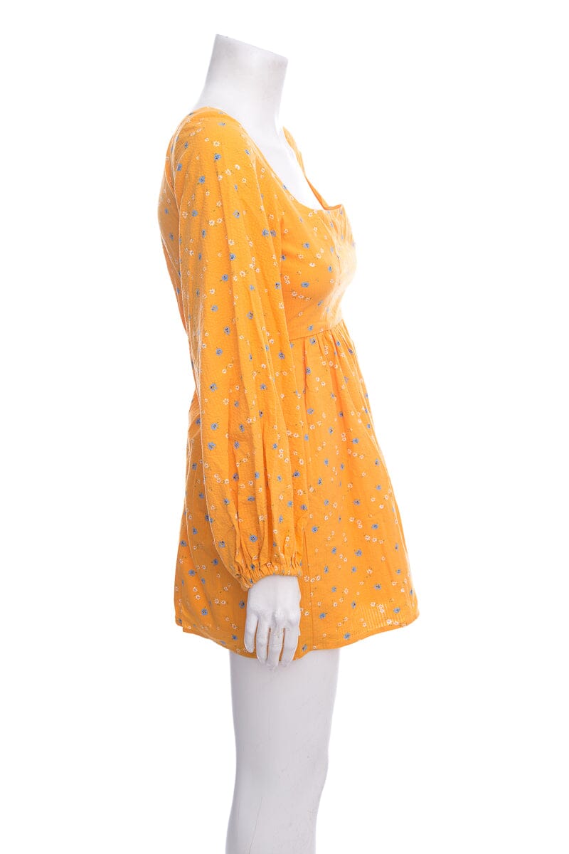 Alice Mccall Orange Floral Long Sleeve Mini Dress SZ 0 NWT
