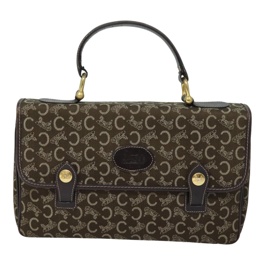 CELINE C Sulky Hand Bag Canvas Brown Auth 83131