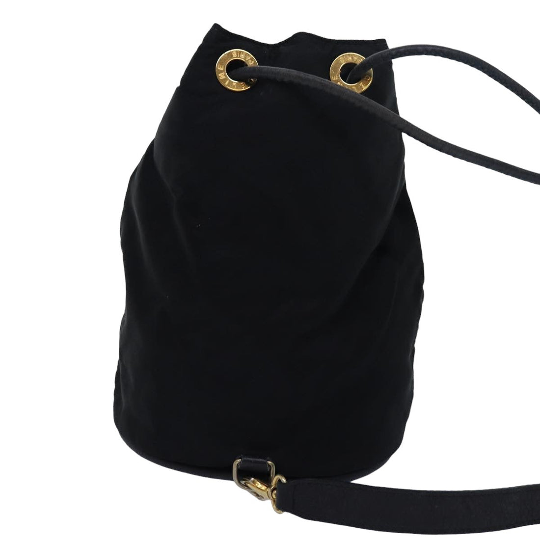 CELINE Shoulder Bag Nylon Black Auth 83441