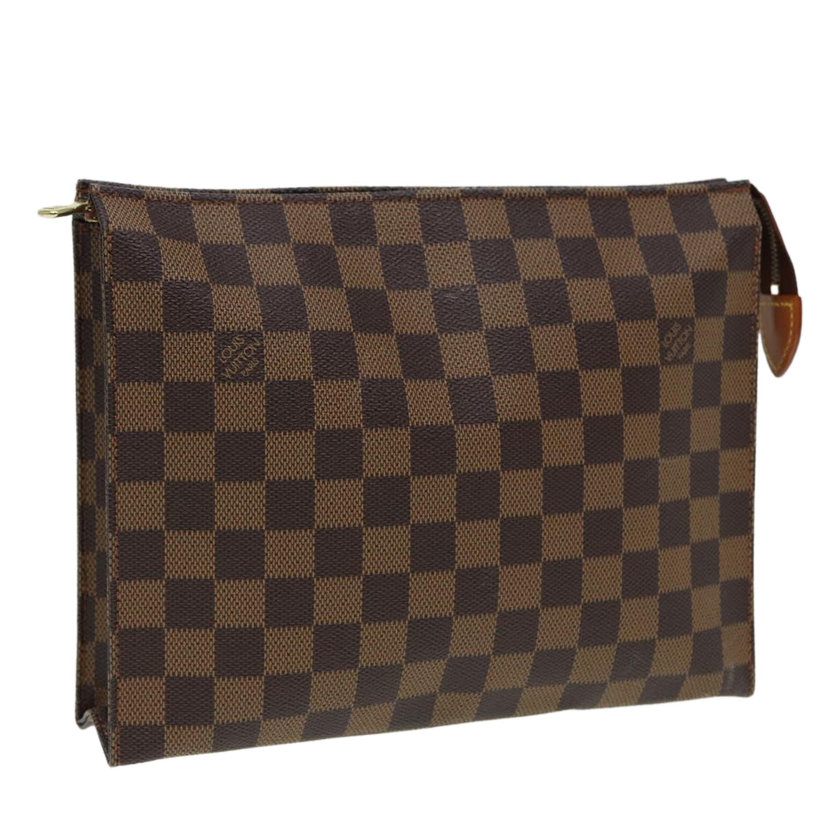 LOUIS VUITTON Damier Ebene Poche Toilette 26 Pouch N47543 LV Auth 83604