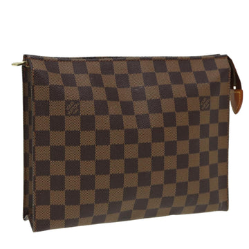 LOUIS VUITTON Damier Ebene Poche Toilette 26 Pouch N47543 LV Auth 83604