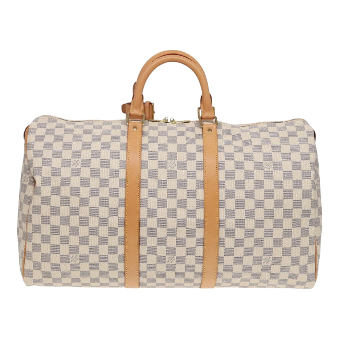LOUIS VUITTON Damier Azur Keepall 50 Boston Bag N41430 LV Auth 83727A