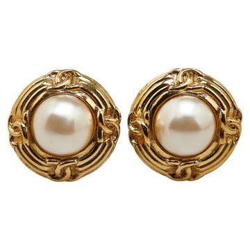 Chanel Vintage Coco Earring G Plated Pearl  Chanel