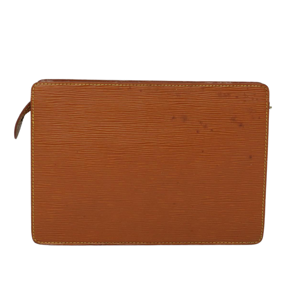 LOUIS VUITTON Epi Pochette Homme Clutch Bag Brown Zipang gold M52528 Auth 84287