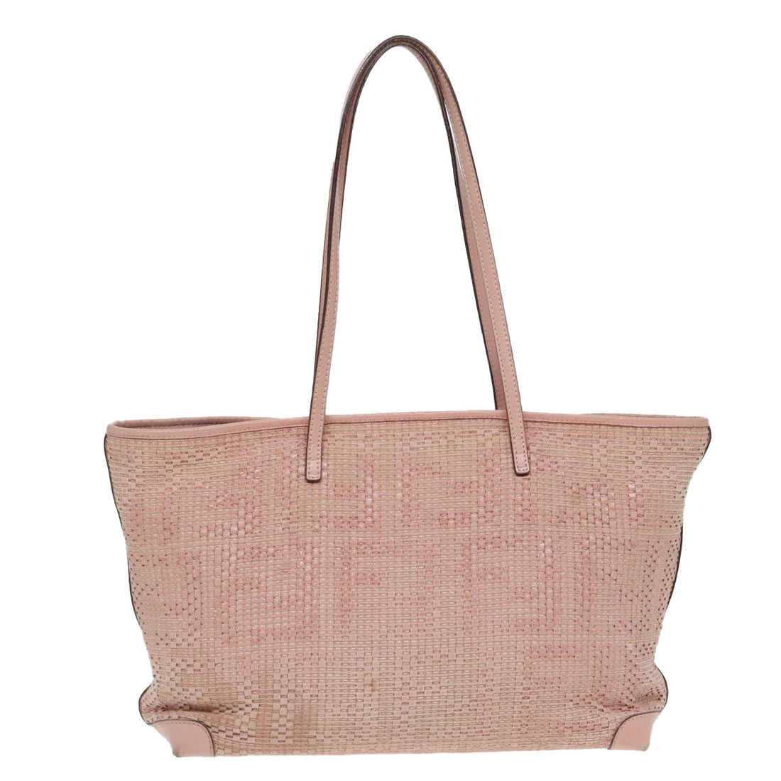 FENDI Tote Bag Leather Pink Auth 84444